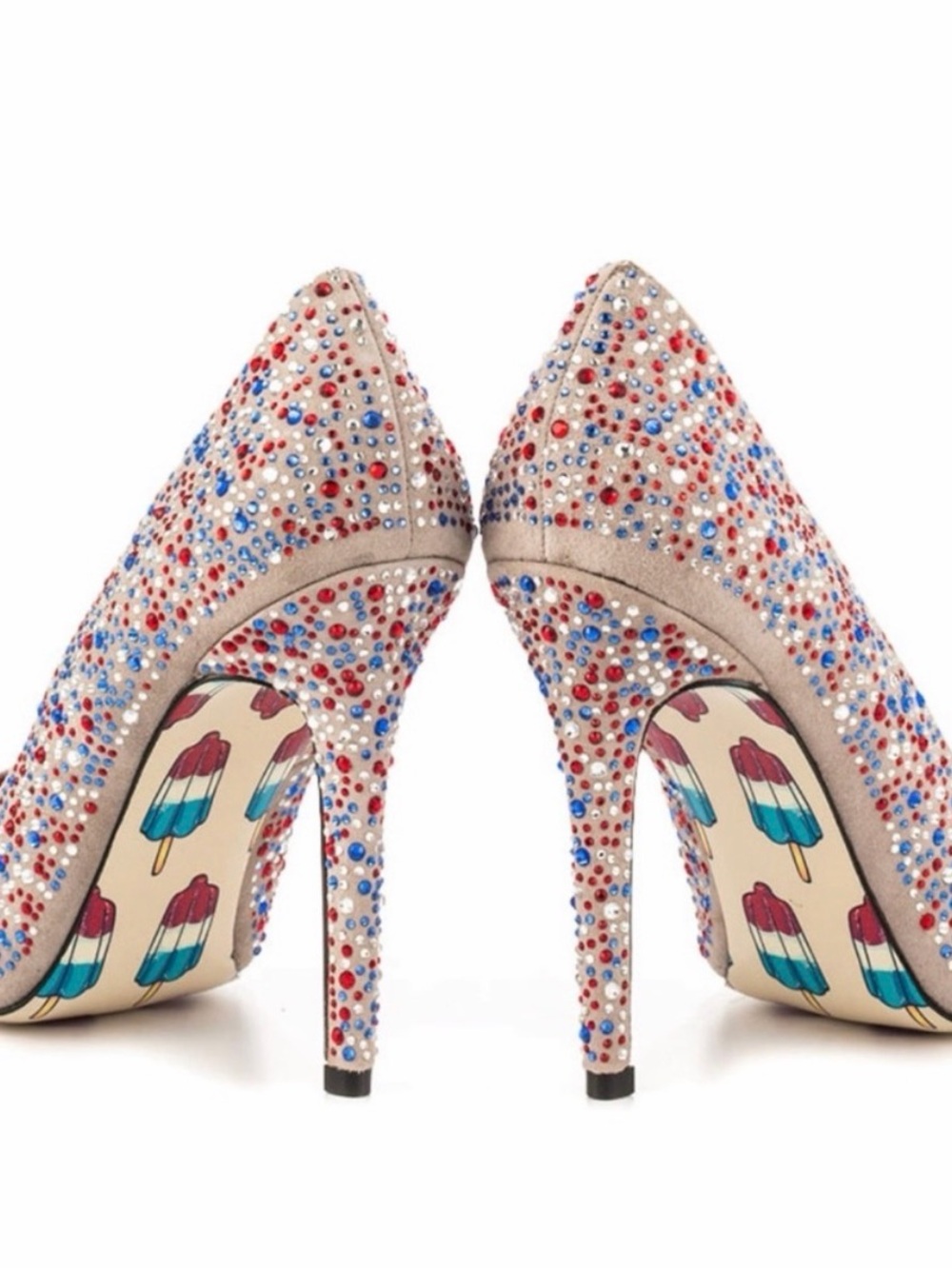 Brand new without box Taylor Says firecracker jeweled stilettos leather